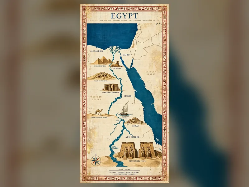 Egypt populated map preview