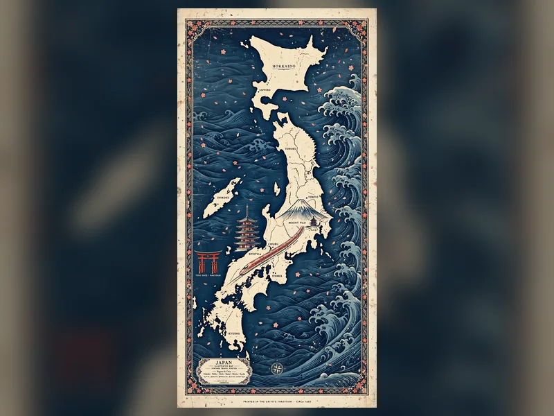 Japan populated map preview